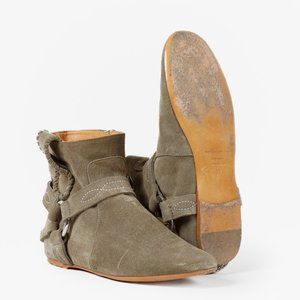 Isabel Marant Étoile ‘Ralf’ Suede Ankle Boots in Olive